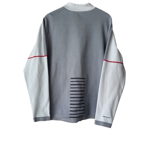 Adidas Adicross Primeknit Golf White Navy Track full zip active Jacket Sz L - Picture 5 of 8